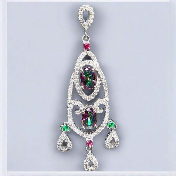 ✨ MYSTIC TOPAZ CHANDELIER PENDANT – SPARKLING STATEMENT PIECE ✨ - Picture 7 of 17